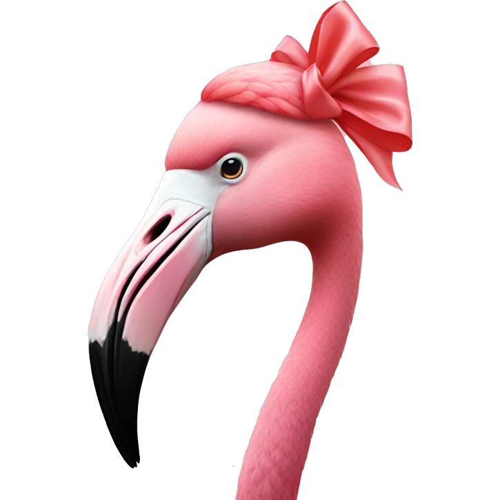 flamingo with bow on head emoji