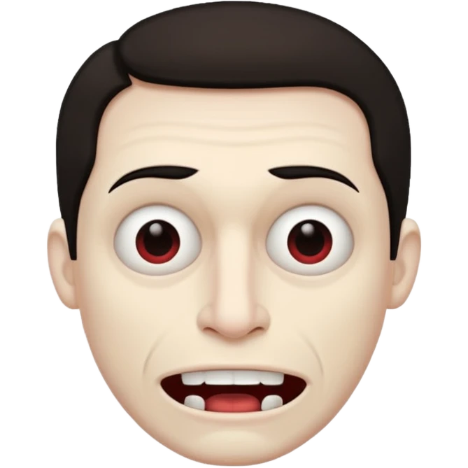 Creepy man with big mouth and no nose and ears no nose emoji