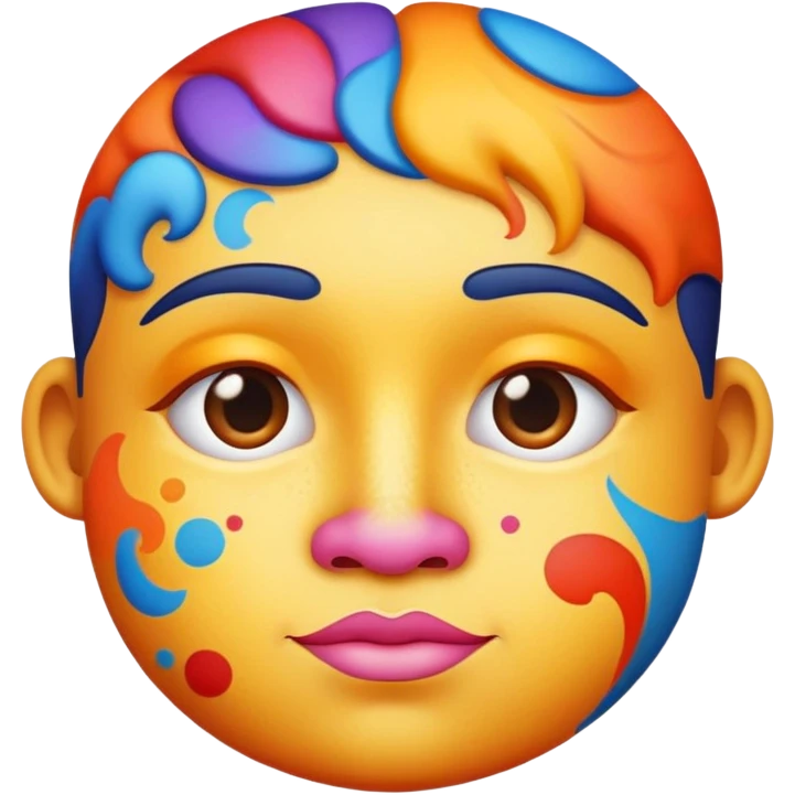 Colorful abstract character with vibrant pigments and patterns emoji