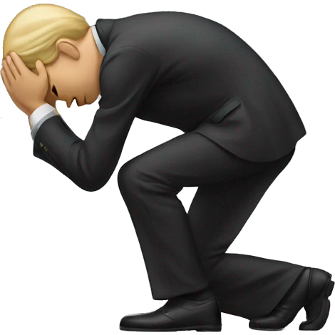 A person bowing down to show respect . His face should be in front emoji