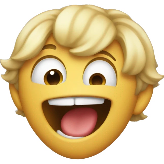 a face biting its mouth and looking flirty emoji