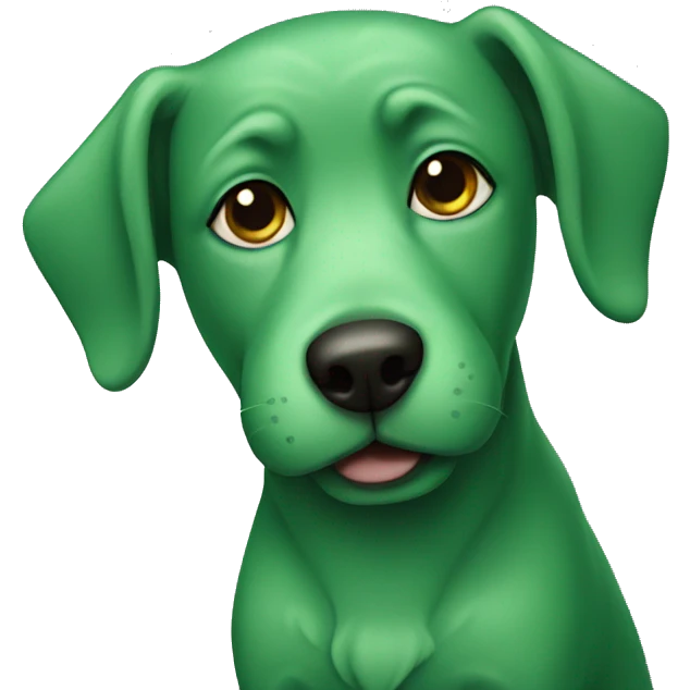 Green dog emoji