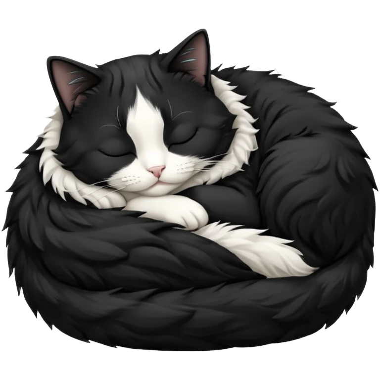 tuxedo cat sleeping emoji