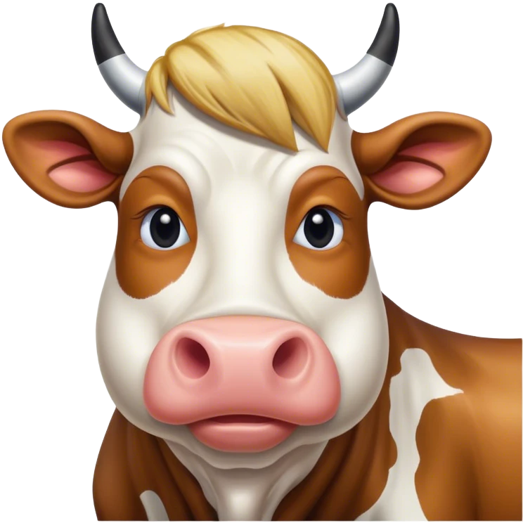Donald trump head on a cow body  emoji