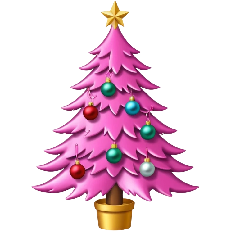 Christmas tree pink emoji
