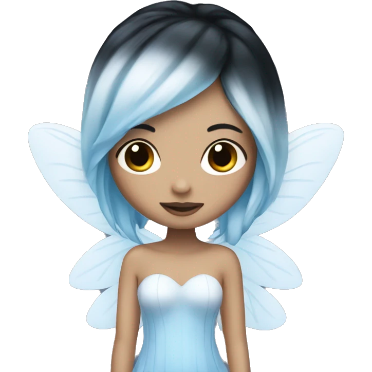 White fairy with black and blue hair emoji