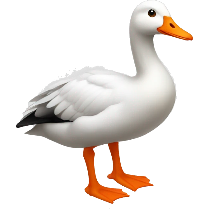 generate a white goose with orange legs and beak emoji