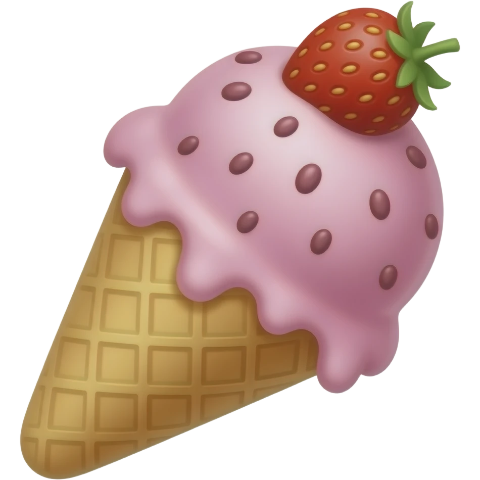 ice cream strawberry emoji
