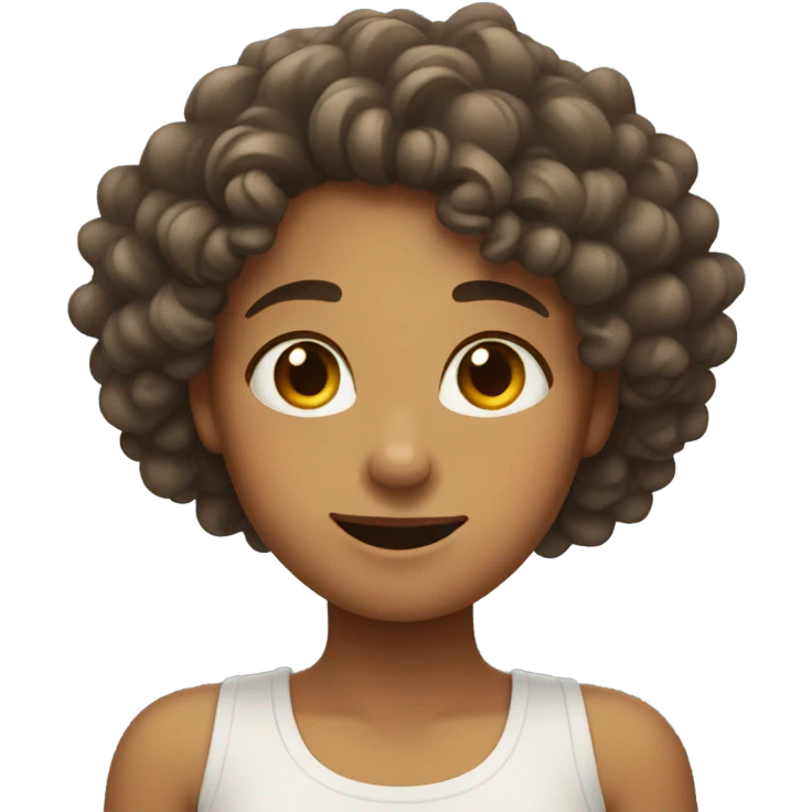 girl with curly hair up to armpits emoji