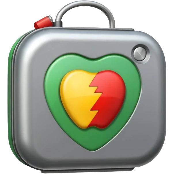 defibrillator, compact, rounded, apple emoji, no text emoji