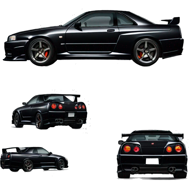 Nissan gtr skyline r34 BLACK FROM THE SIDE emoji
