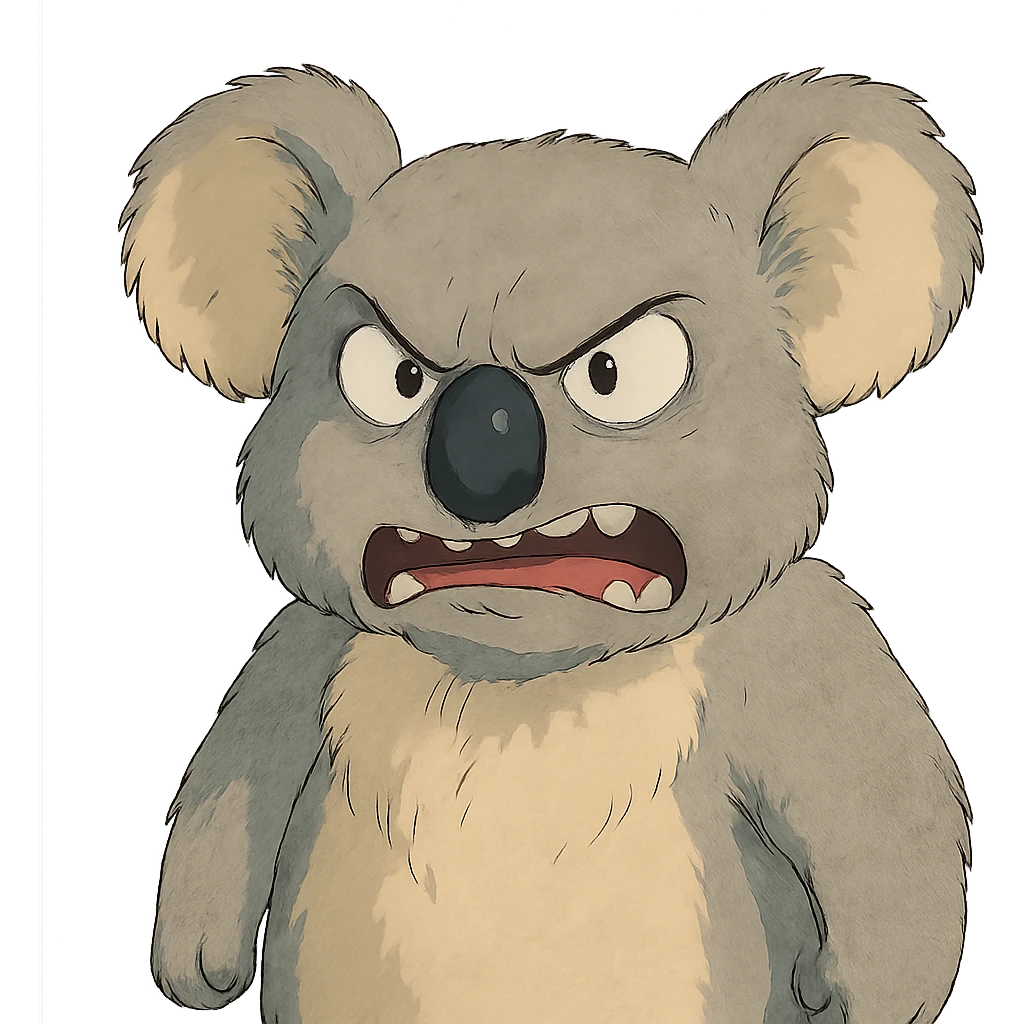 angry koala in ghibli style emoji