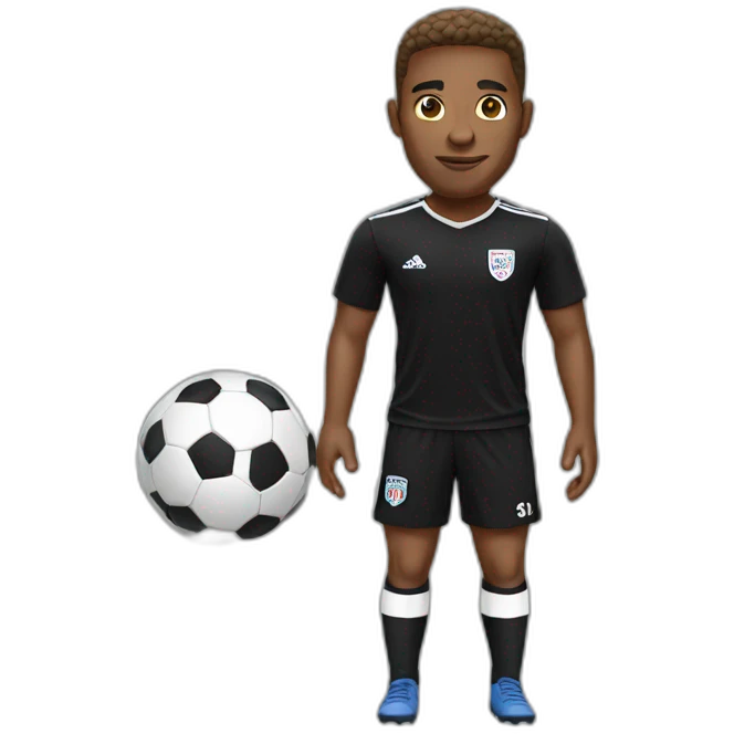 English soccer player with black tshirt emoji