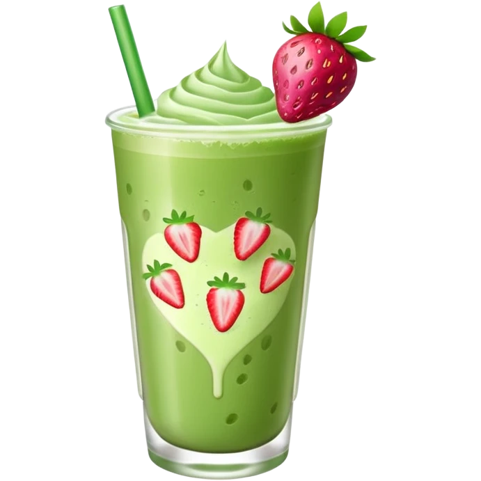 iced matcha latte strawberry  emoji