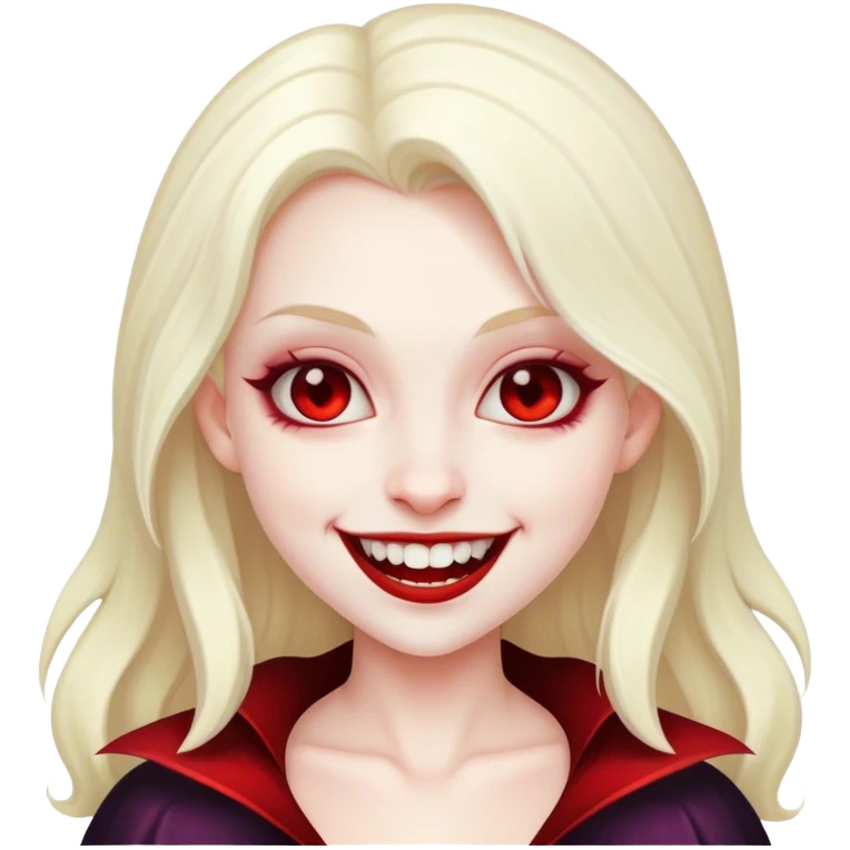 Vampire girl smiling emoji
