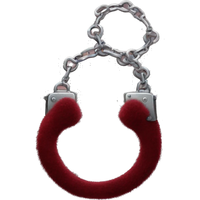 Dark red fuzzy handcuffs emoji