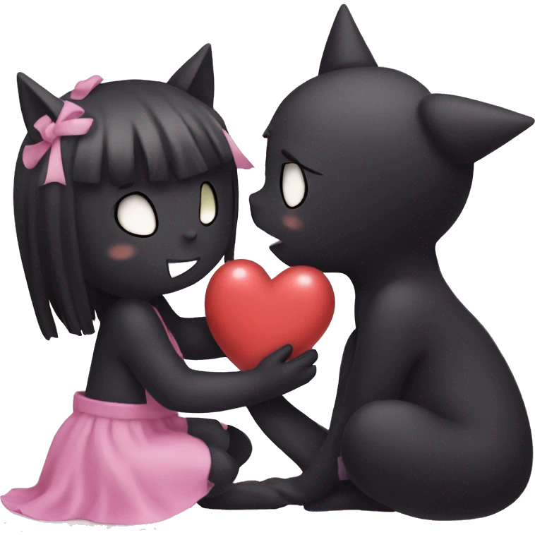 Kuromi kissing a heart emoji