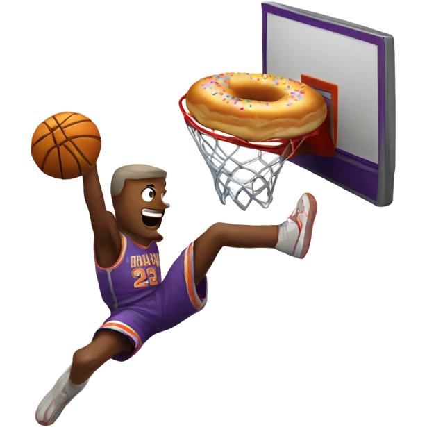 Dunking a donut basketball emoji