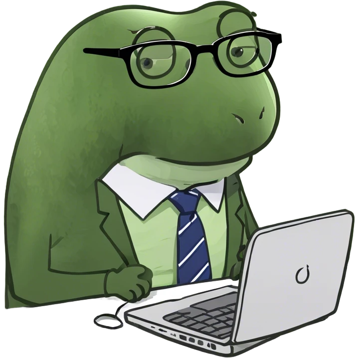 Cheese working on a computer like it’s an office worker emoji