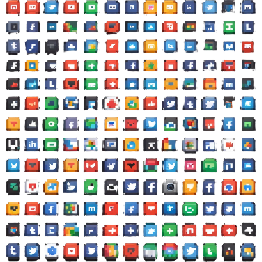 8-bit social media app icons collection emoji