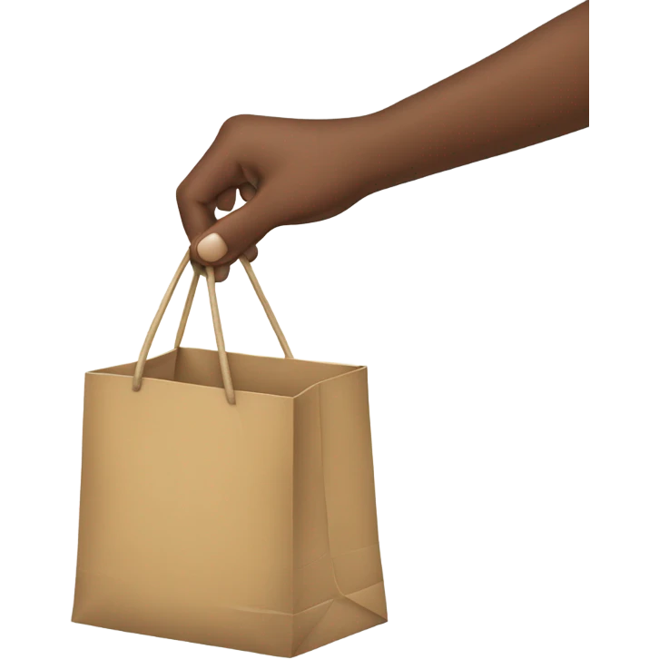 A hand pulling an item out of a bag or box. emoji