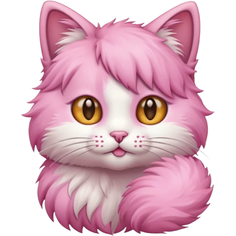 Cat with Fluffy Tails pink emoji