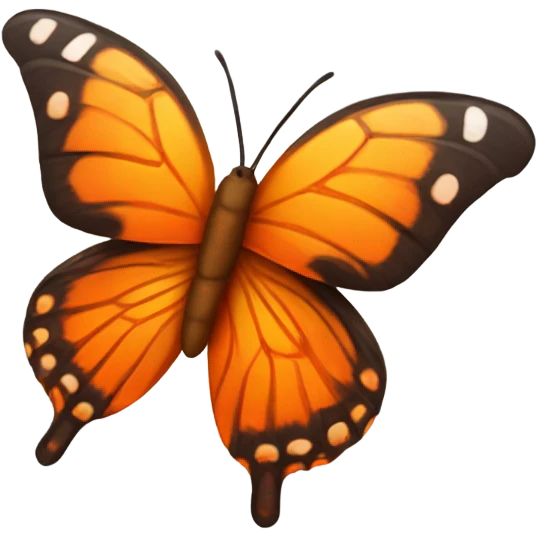Butterfly with wings with many shades of orange color emoji