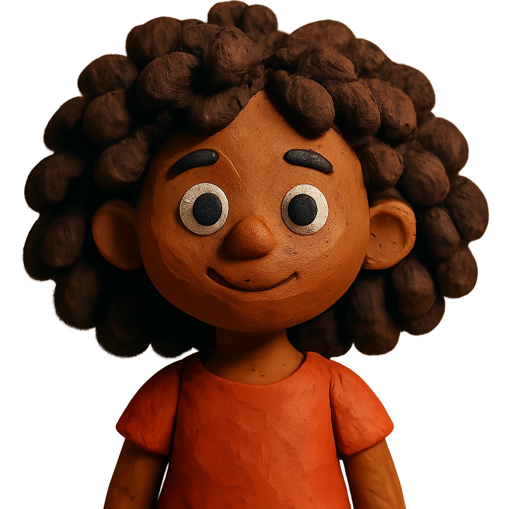 garota parda de cabelos cacheados emoji