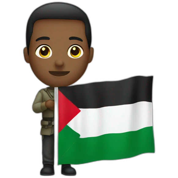 Man holding Palestine flag  emoji
