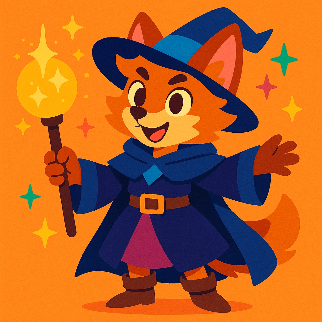 furry anthro character, fantasy outfit, magical vibe emoji