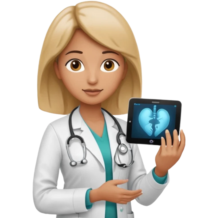 female doctor performing a fetal ultrasound emoji