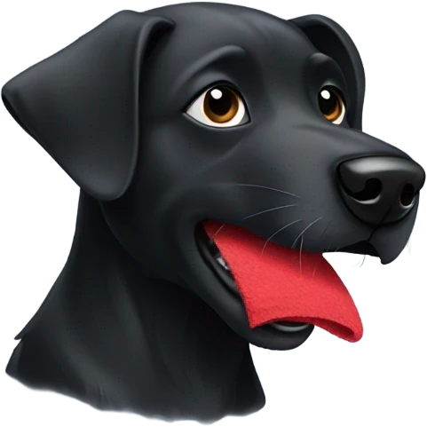 Black dog chewing on a sock emoji