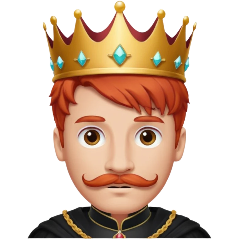 red-haired princes with crown mustace. dark outfit emoji