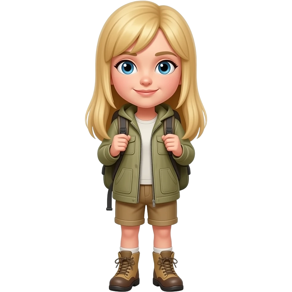 Quiero una chica rubia, con pelo liso y con el flequillo abierto por la mitad, los ojos azules y de ropa tiene que ir como una viajera estilo vuelta al mundo emoji