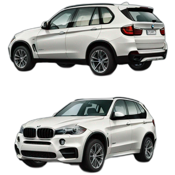Car Bmw x5 black on road emoji