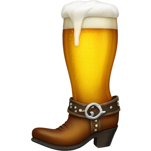 a glass cowboy boot filled with beer emoji