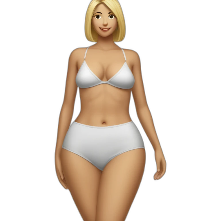 soft -fit Caucasian woman bikini (beach body) bed emoji