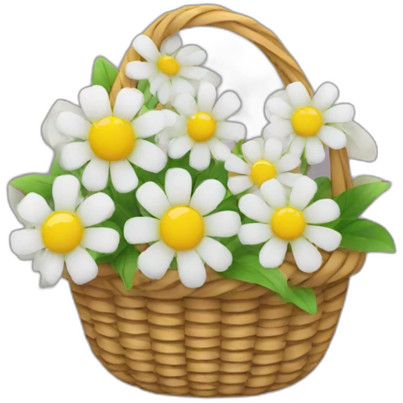 basket of artificial flowers emoji