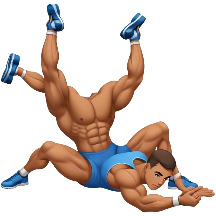 bodybuilder laying-down exercise emoji