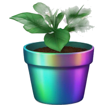 Plant in iridescent pot emoji