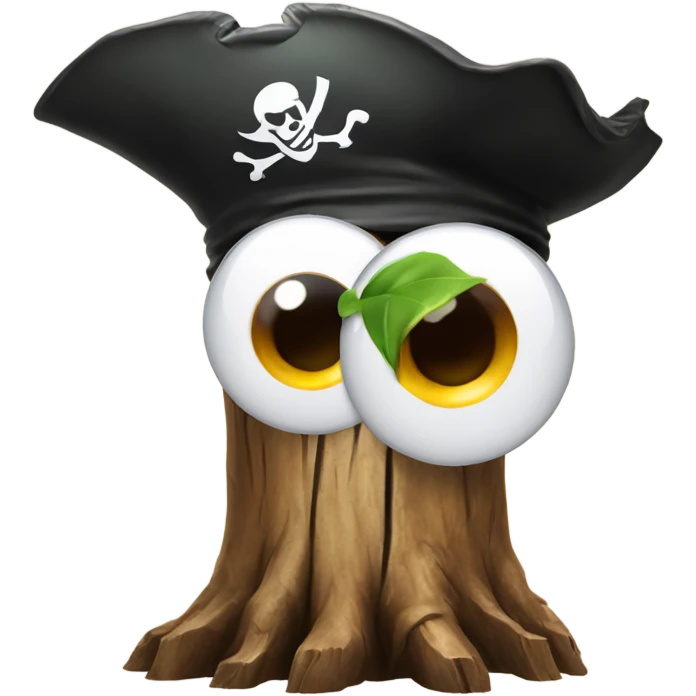 BOSS EYED tree stump with a pirate hat emoji