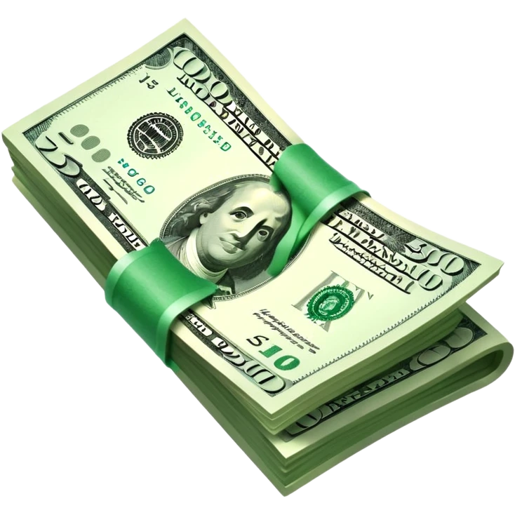 a floating wavy usd bill icon emoji
