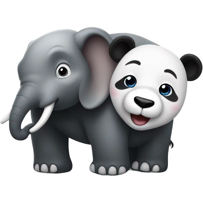 A panda with an elephant's trunk emoji