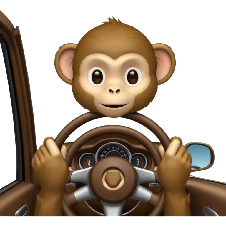 monkey with car emoji