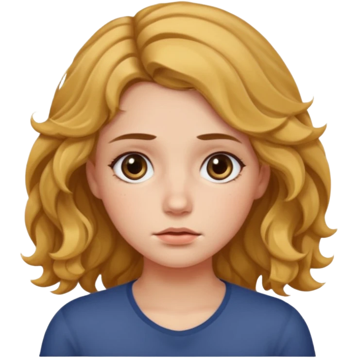 Girl with fair wavy hair made the job done and is tired emoji