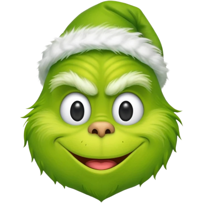 Un emoji de el Grinch diciendo ho ho ho sonriendo emoji