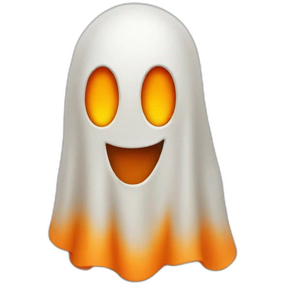 orange halloween ghost emoji