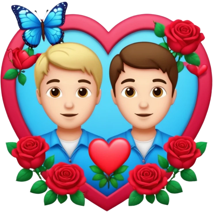 two valentines chris with hearts roses and butterflies emoji