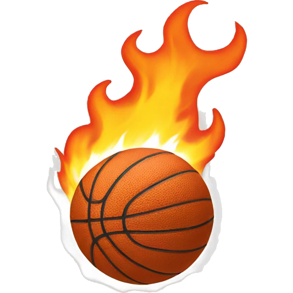 Basketball on fire emoji