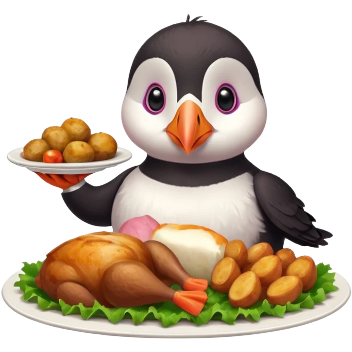 pink puffin roast dinner emoji